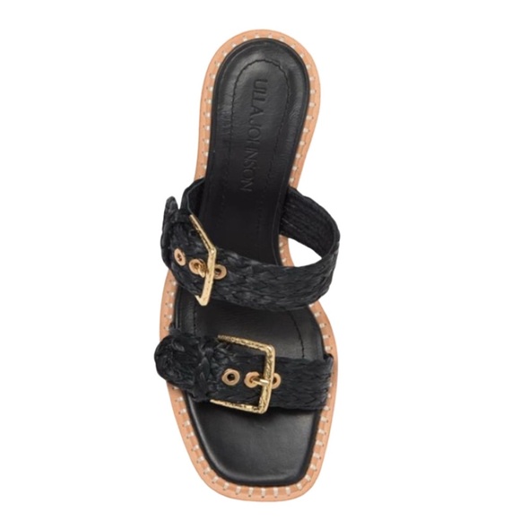 NWOB Ulla Johnson Black Ellery Raffia Sandals- Sz EU 38 = US 8 - Picture 3 of 10